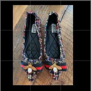 Tweed ballet flat